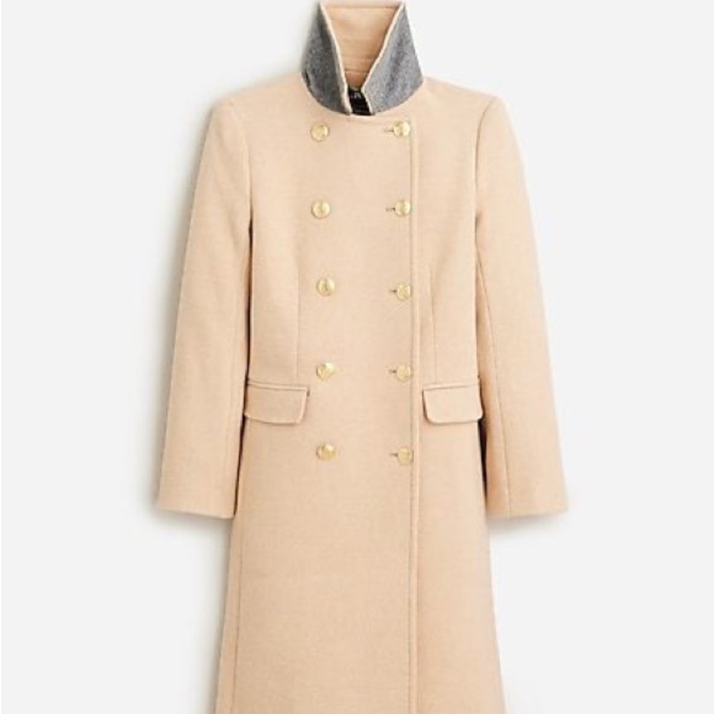 ✨NWT J. CREW Warwick Topcoat in Italian Stadium-Cloth Wool Blend in Beige✨